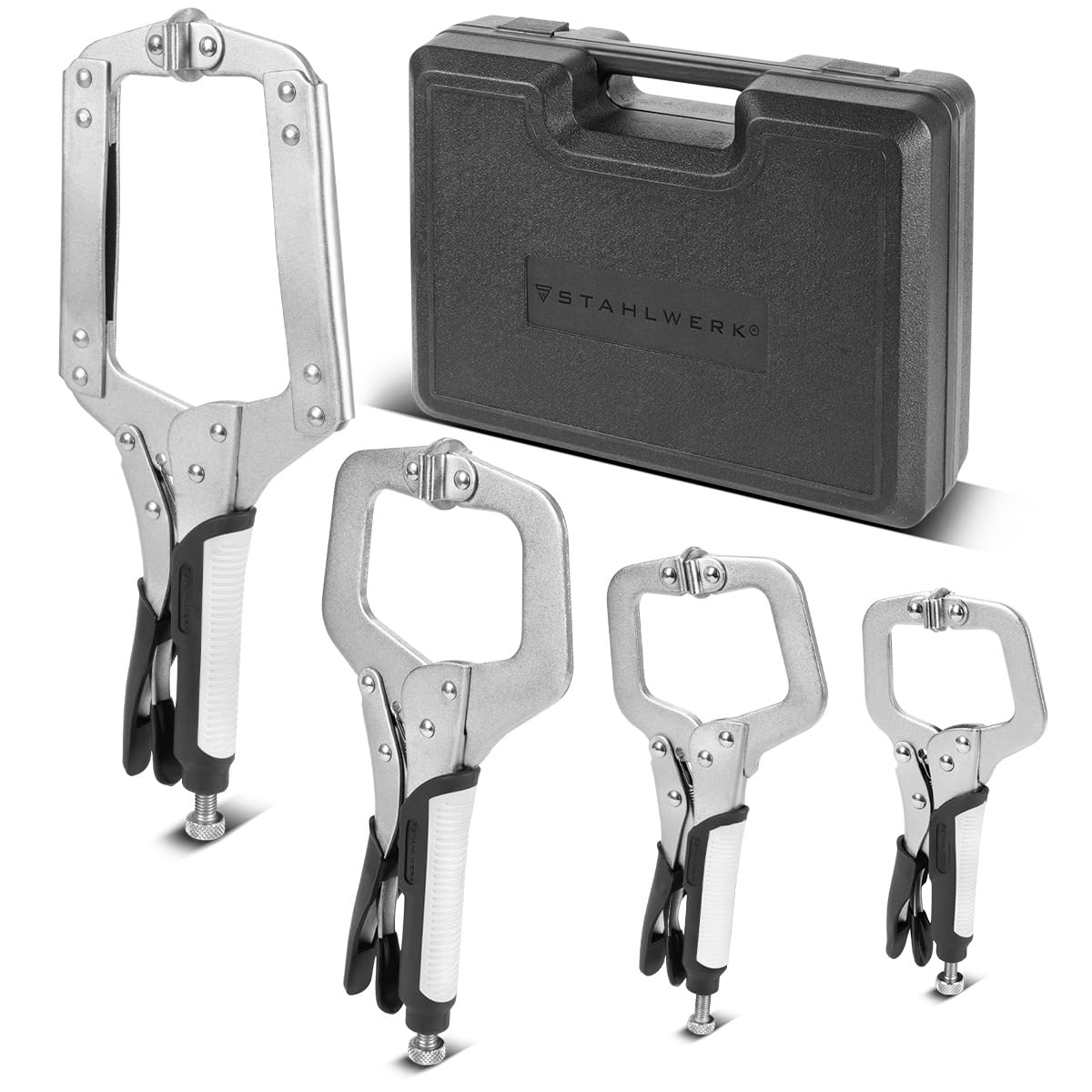 STAHLWERK Gripzangen Set 4-teilig C-Form 6 bis 14 Zoll