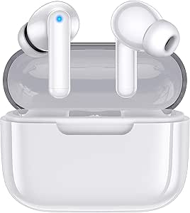 kurdene Wireless Earbuds, Bluetooth 5.3 in Ear Buds Light Weight Headphones with Deep Bass Sound,48 Hours Playtime Headset,Clear Calls Earphones with Mics for Sports Workout White asin的图片