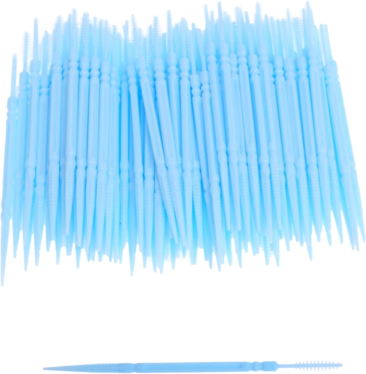 100 Pieces Double Head Dental Picks Soft Tooth Floss Picks Interdental Brush Flosser Sticks Toothpick Tooth Flossing Oral Dental Brush Cleaning Tool by DBOO