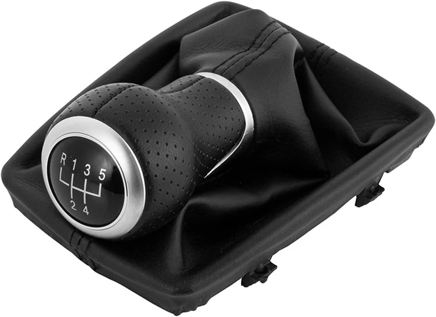 Car Shift Knob Replacement for A4 S4 8K A5 8T Q5 8R S-Line 2007-2015 Car Manual Gear Shift Knob 5/6 Speed with Leather Gaiter Boot Cover Gear Shift Knob Head(5 Speed Red Line)(5 Speed Red Line)