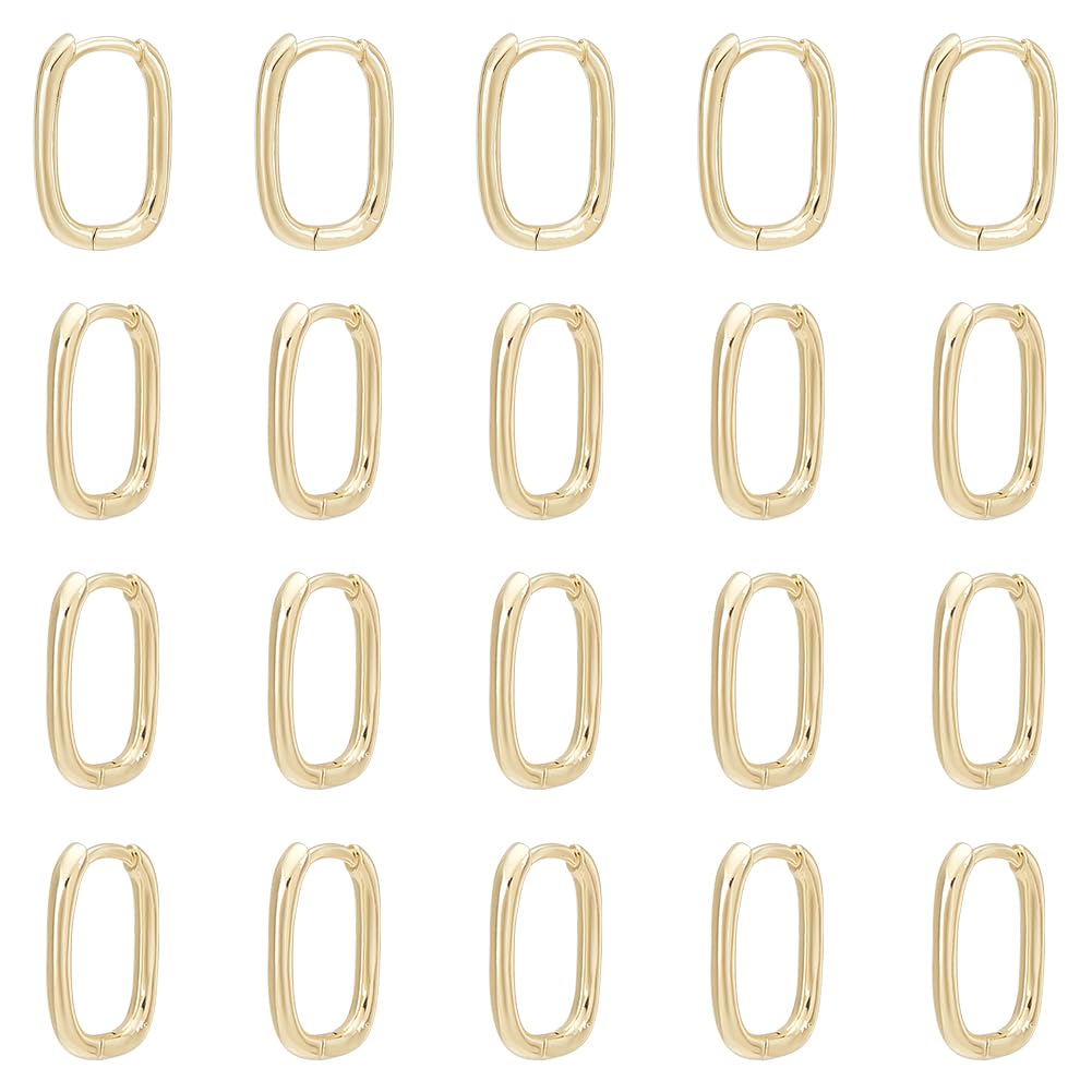 ORAZIO Huggie 925 sterling zilveren hoepeloorbellen voor dames ovale creolen 18 karaat verguld U-vorm geometrische Huggie oorbellen, Sterling zilver 18K geelgoud verguld