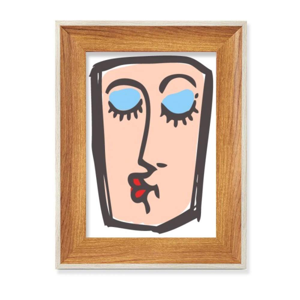 Cadre photo en bois sans percer pour bureau Baiser Abstract Visage Esquisse tableau art