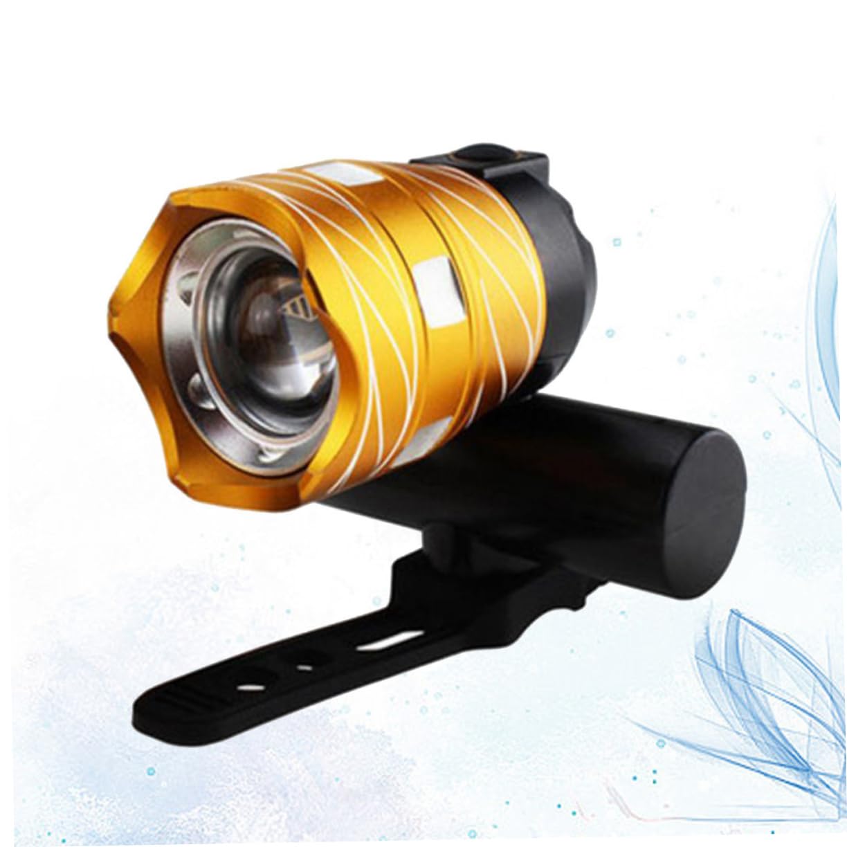 BESPORTBLE Luci per Bici USB Ricaricabili 2 Pezzi, Faro Anteriore Dorato e Fanale Posteriore Rubino con Supporto Regolabile, per Ciclismo Urbano e Mountain Bike Notturna