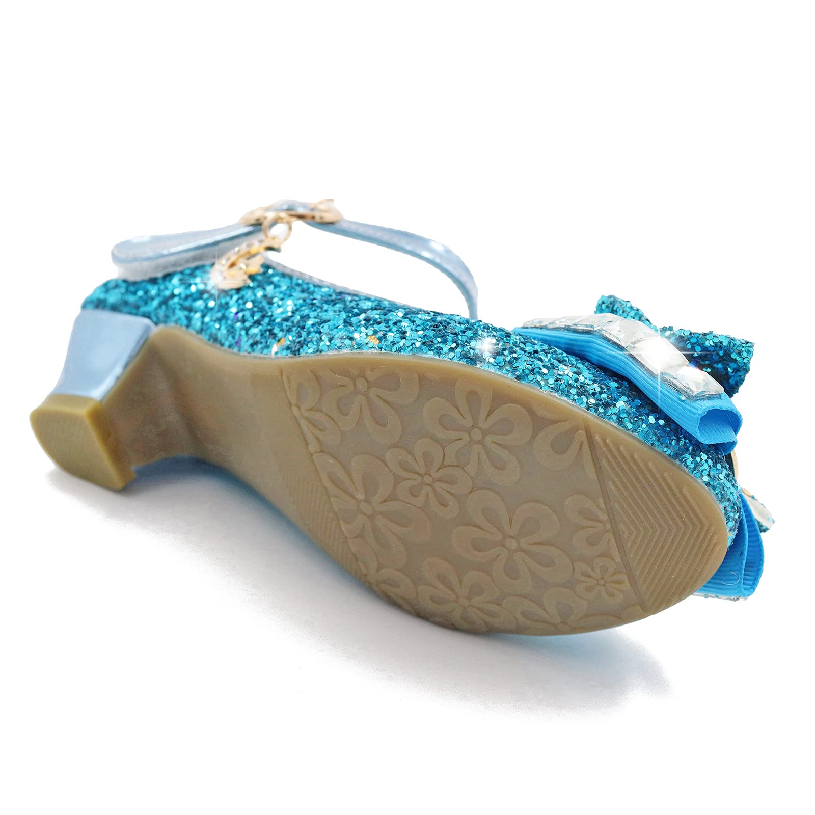 Prinzessin Schuhe Mädchen Glitzer Schuhe Kinder Stöckelschuhe Mädchen Pailletten Prinzessin Cosplay Schuhe Partys Hochzeiten Klett Sandalen Elegante Mädchen Schuhe mit Absatz