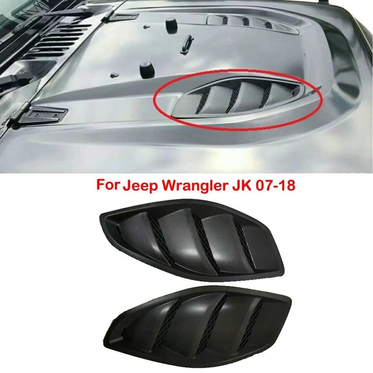 Do Wranglera JK 2007-2017 Samochód Lewy Prawy Maska silnika Żaluzje kopułkowe Kratka wlotu powietrza osłona bocznego wlotu powietrza, wentylacyjnego
