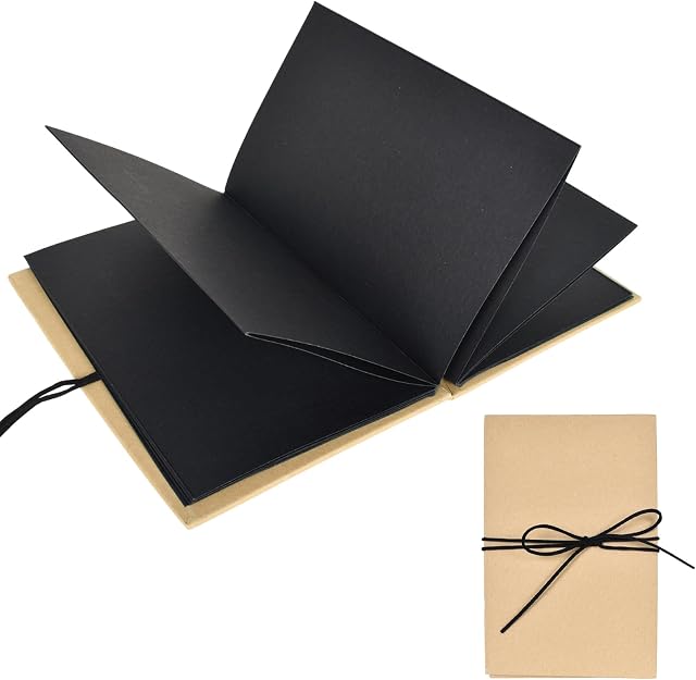 Album photo de scrapbooking, DIY Livre de mémoire pliant, Page intérieure noire, utilisé pour la graduation anniversaire anniversaire de mariage faisant album de photo