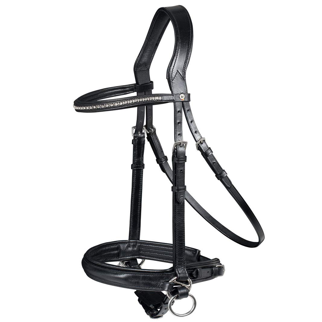 WALDHAUSEN Trensenzaum X-Line Gebisslos, Warmblut, schwarz