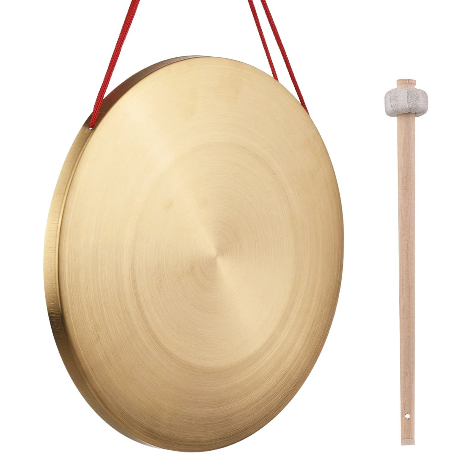 32 Cm Gong Cymbals Cymbals Brass Copper Gong Chapel Opera Strumento a Percussione con Martello da Gioco Rotondo
