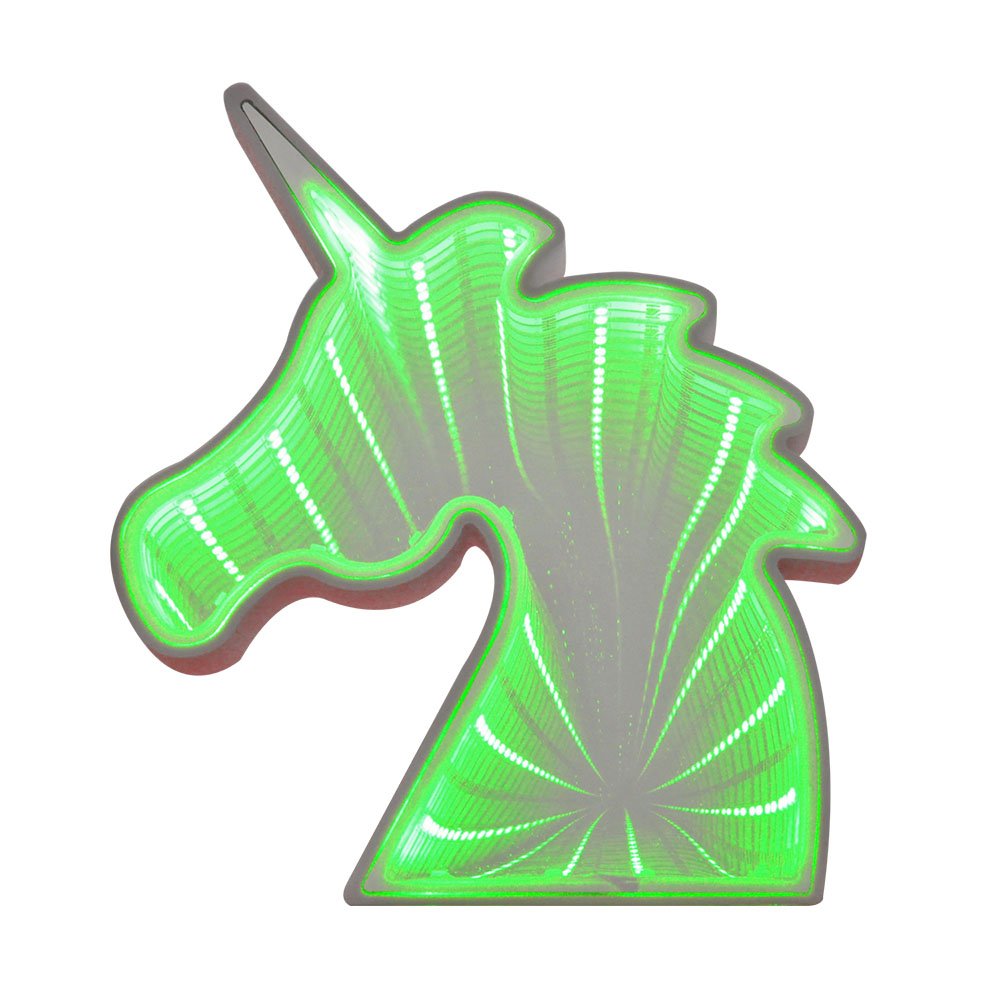 EZ Life 3D LED Light Up Unicorn Table Top Showpiece - PVC (Green) - Best Kids Gifts for Boys or Girls Party - Lights for Bedroom Kids Room, Birthday Décor, Home Décor, Decorations - Pack of 1