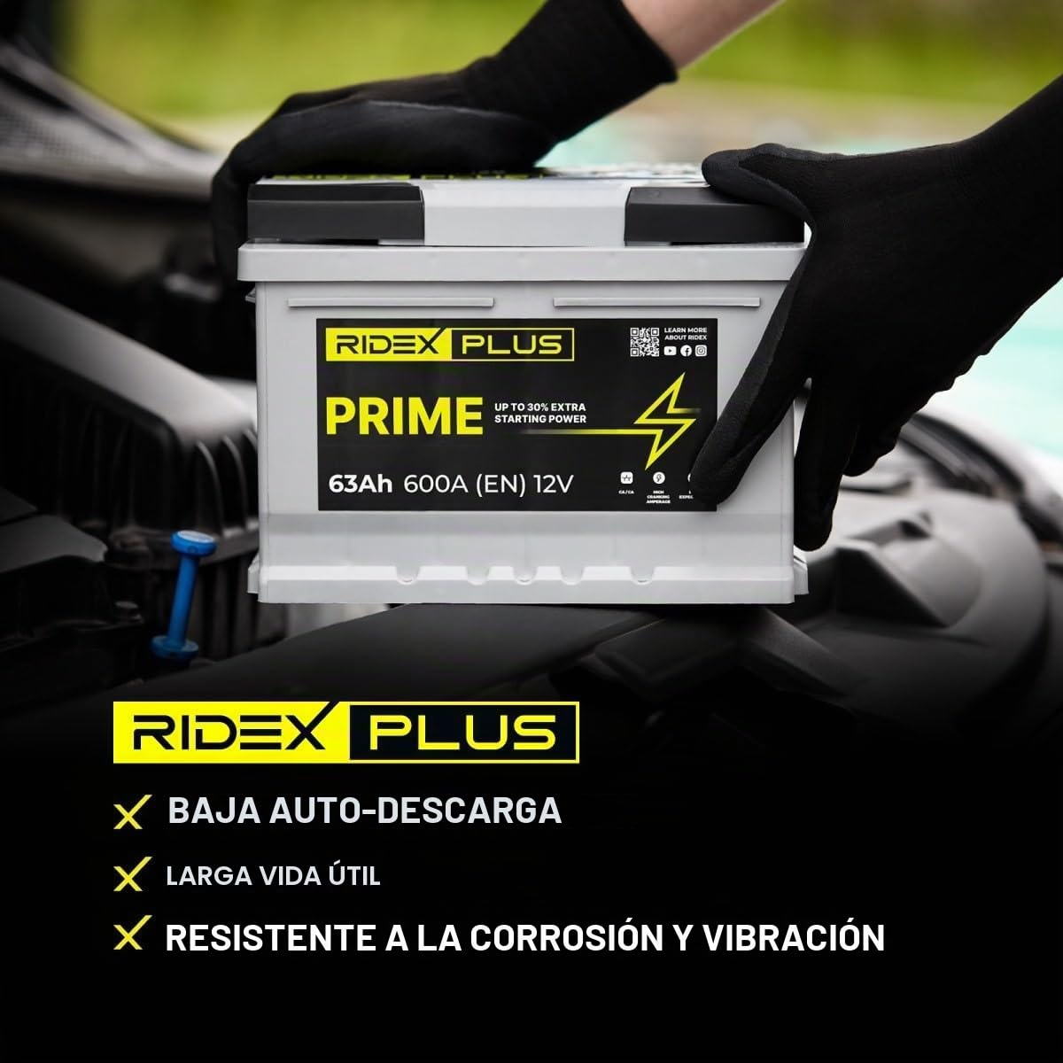 RIDEX PLUS 1S0027P Prime Batería Coche 85Ah 780A 12V B13 DIN/ISO LB4 Baterías de Arranque de 80Ah 75Ah 70Ah Compatible con FORD Fiesta Mk6 Hatchback CB1, CCN, JA8, JR8 MONDEO IV Turnier BA7, AUDI, VW