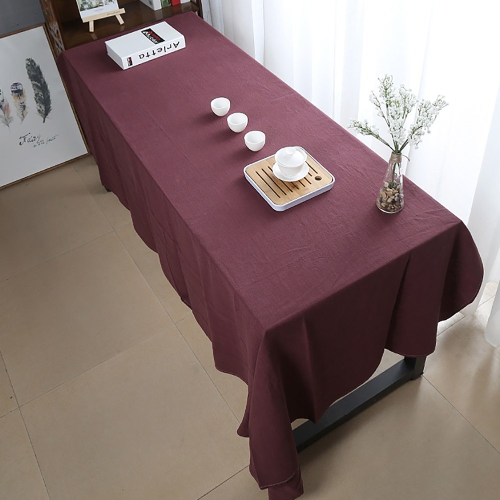 Nappe de table rétro rectangulaire circulaire coton lin unie