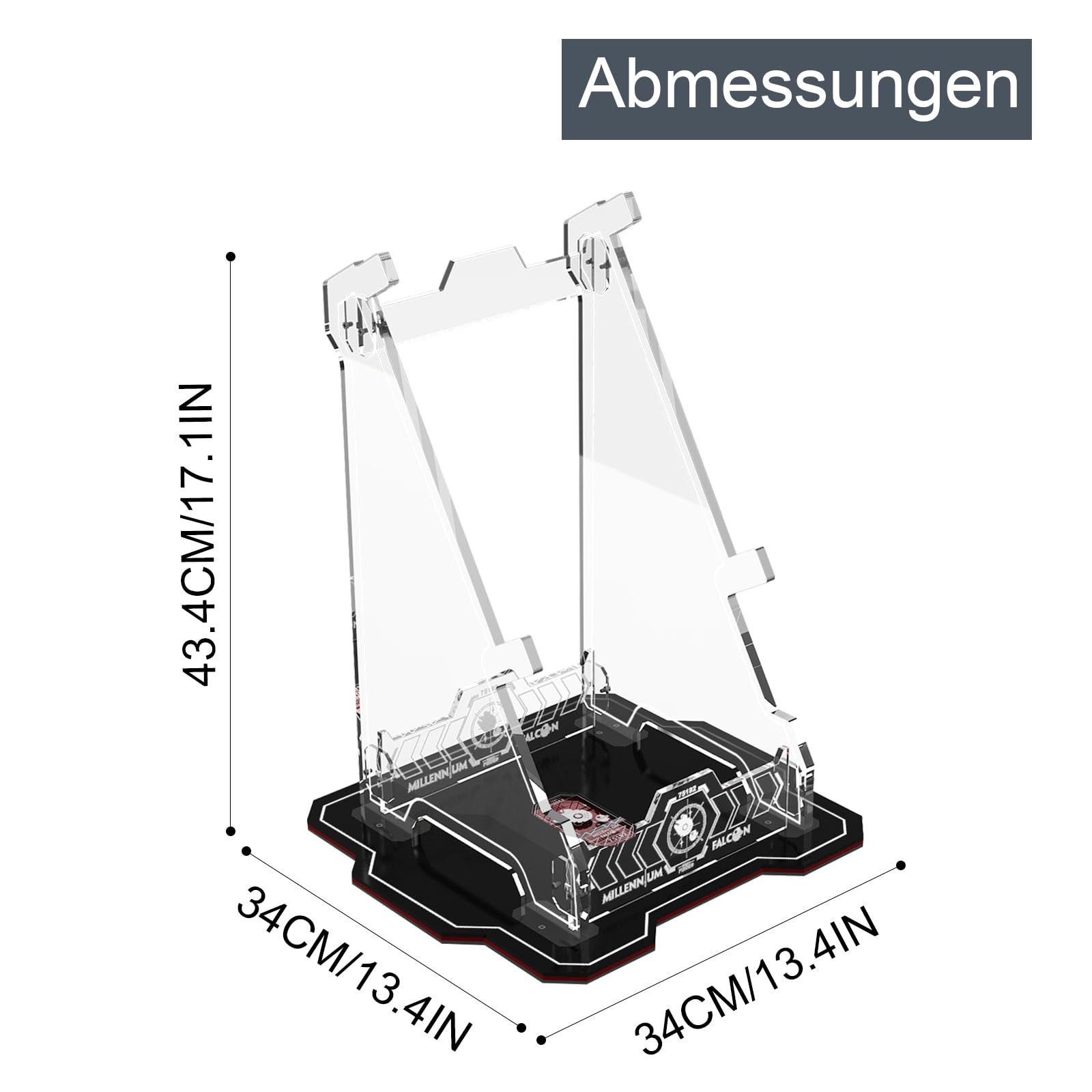 cooldac Acryl Display Ständer kompatibel mit Lego Star Wars Millennium Falcon 75192, Vertikaler Transparenter Display-Ständer(Nur Display-Ständer, Kein Modell Enthalten)
