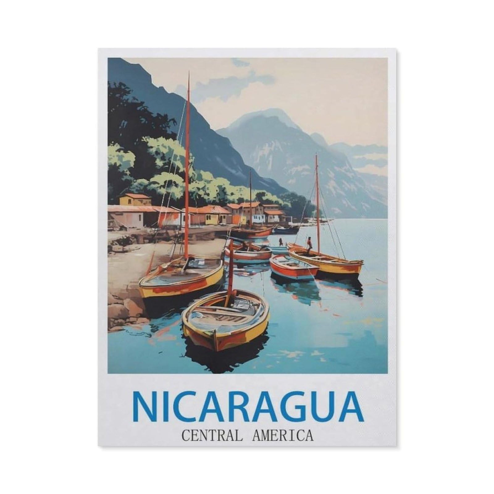 Funny Metal Tin Signs，Nicaragua Central America，Bar Club Cave Home Kitchen Rustic Travel Metal Signs Wall Art Decor(15x30cm）6x12 inch-EE75
