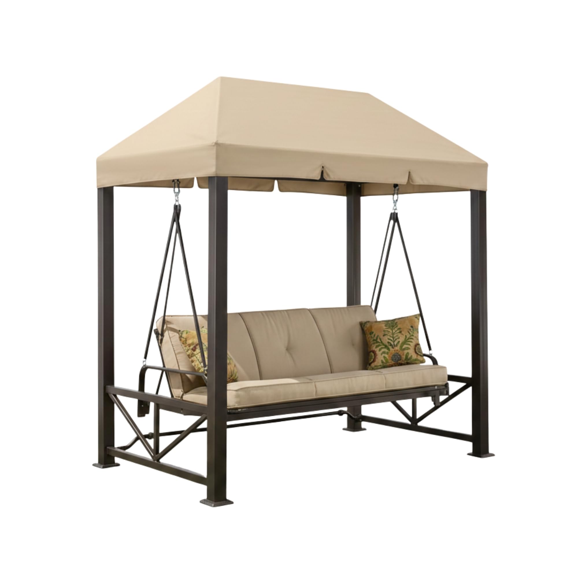 Photo 1 of Garden Winds Reinforced RipLock 350 Replacement Canopy Top Cover Compatible with Sullivan Point Swing Model BH15-092-099-01 - Beige (Swing Not Included)