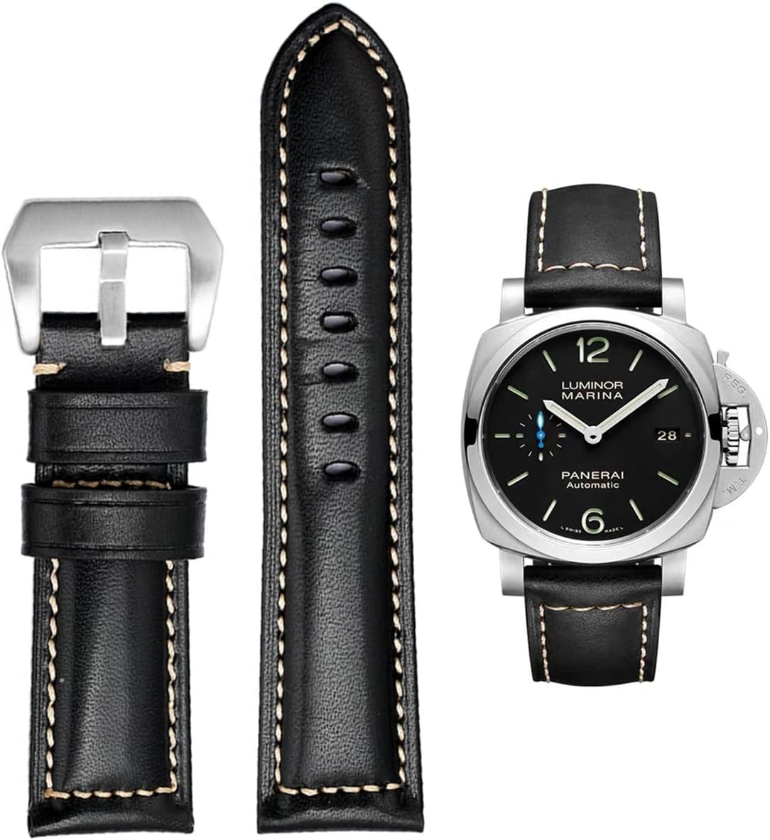 FOUUA Uhrenarmband PANERAI Armband 22mm 24mm 26mm Leder Vintage