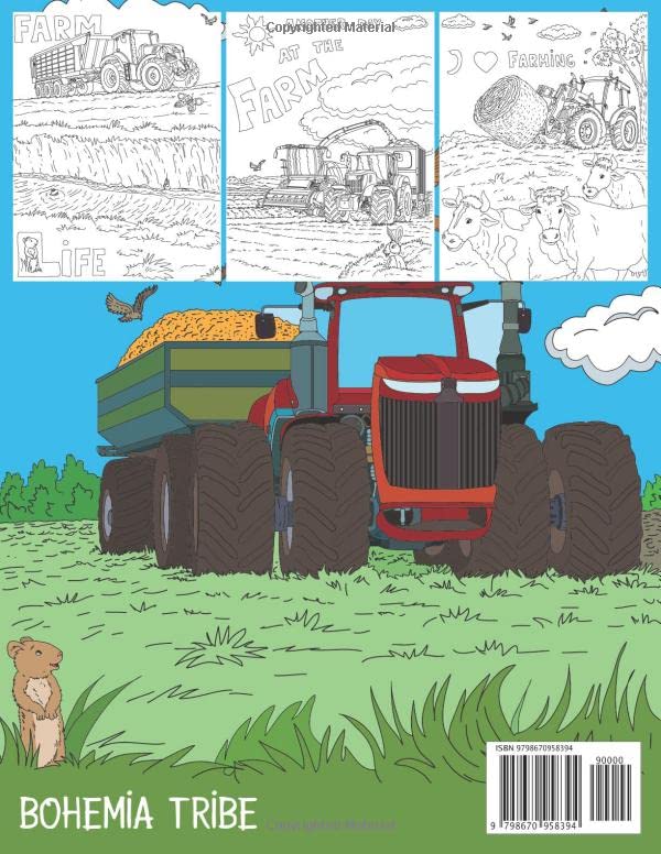 Tractor Coloring Book: for Kids Ages 4-8 who Love Agricultural Machinery | A Fun Activity Farming Coloring Gift Book with Agriculture Machines for Boys & Girls, Toddlers, Preschool and Kindergarten - Image 2