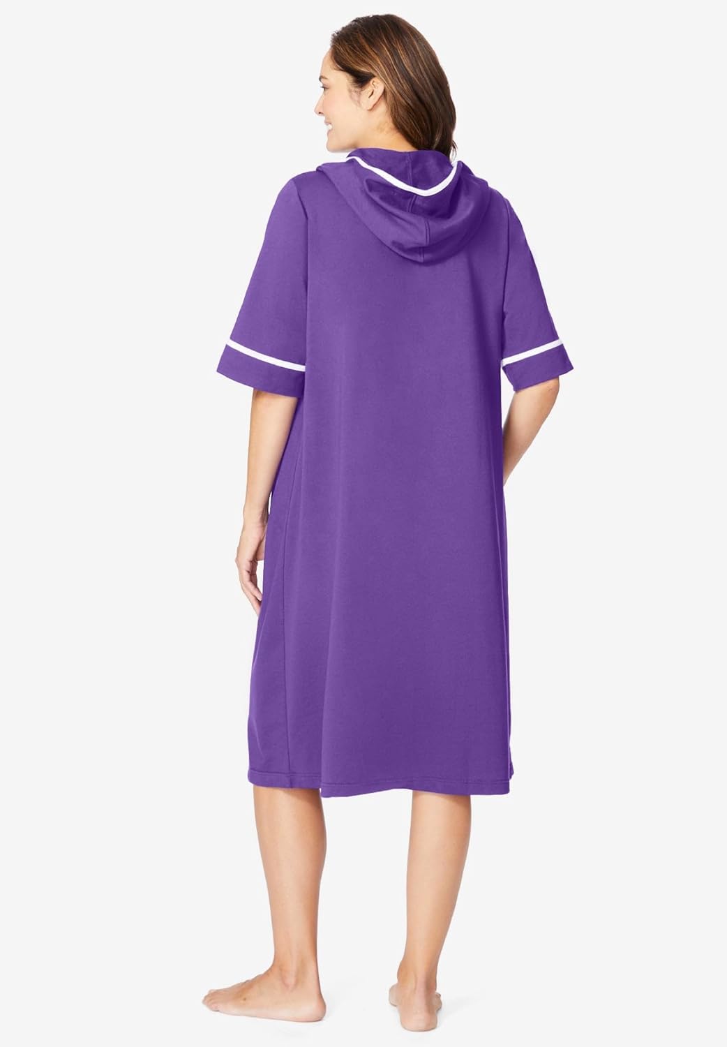Dreams & Co. Plus Size Short French Terry Robe
