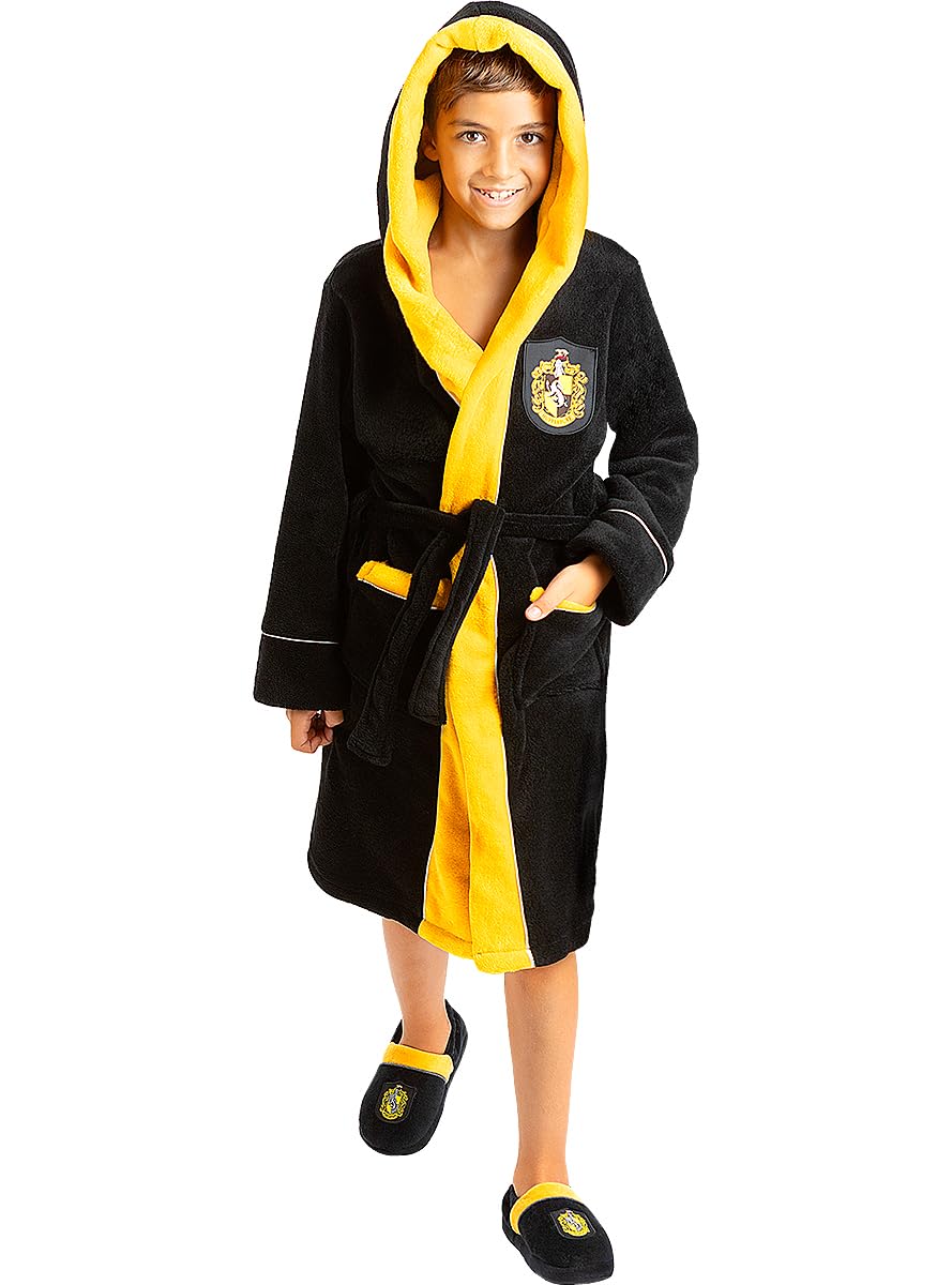 Funidelia Bata de Hufflepuff Harry Potter para niño y niña Talla 7-9 años Amarillo