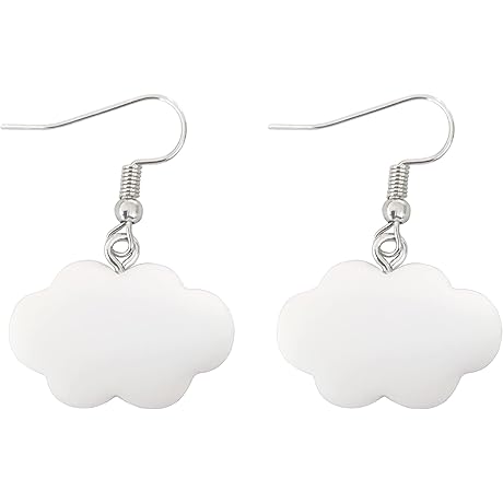 White Cloud Earrings for Women Cute Dangle Earrings