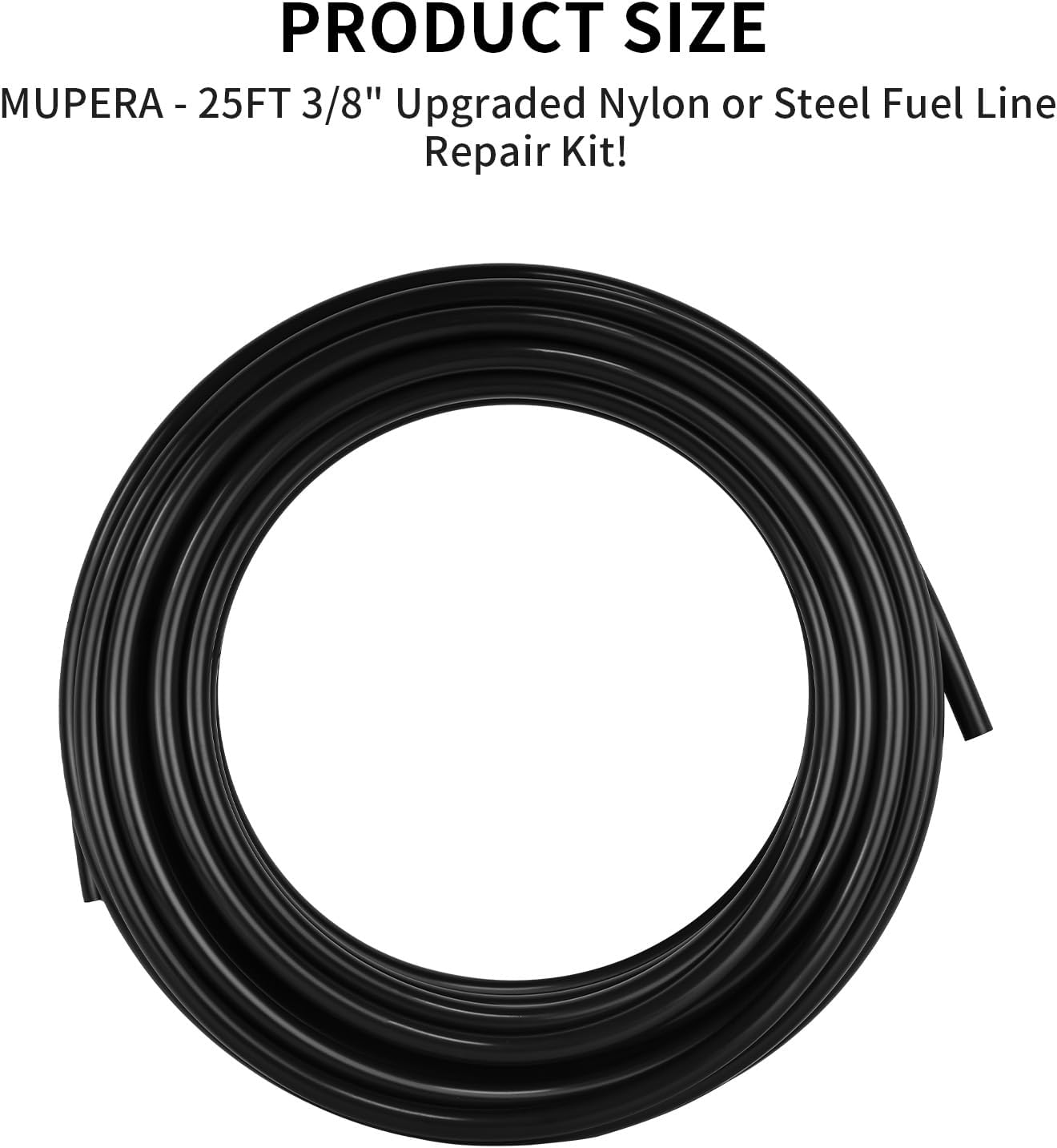 Mupera 3/8" Fuel Line Repair Kit - Premium Nylon Fuel Line Replacement Kit