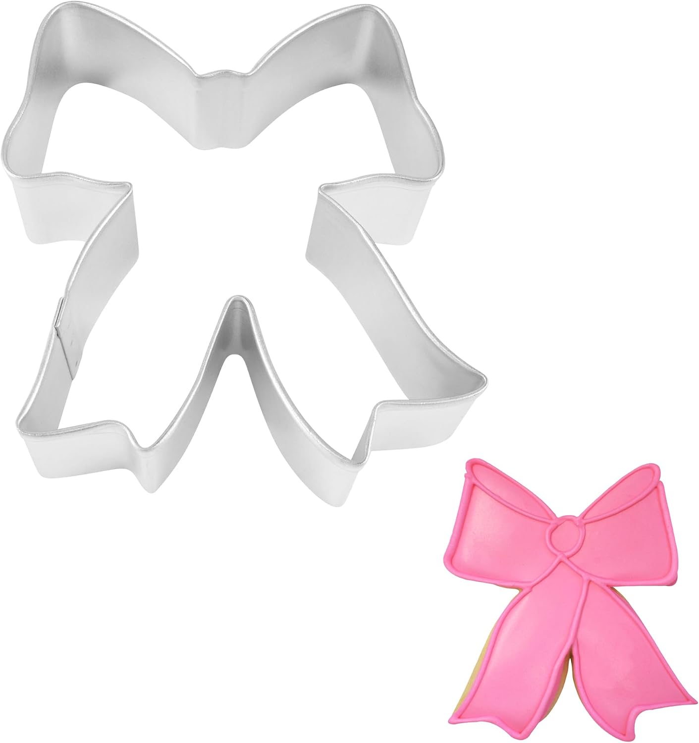 R&M Ribbon/Bow 3.5" Cookie Cutter Stainless Steel - Baking Tool for Cookies, Fondant & Crafts