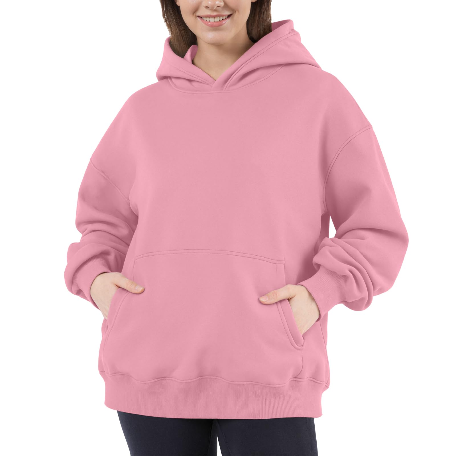 Women Hoodies Sweatshirts Sweaters Fleece Hooded Oversized Long Sleeve Crewneck Shirts Fall Winter Outfits Pocket