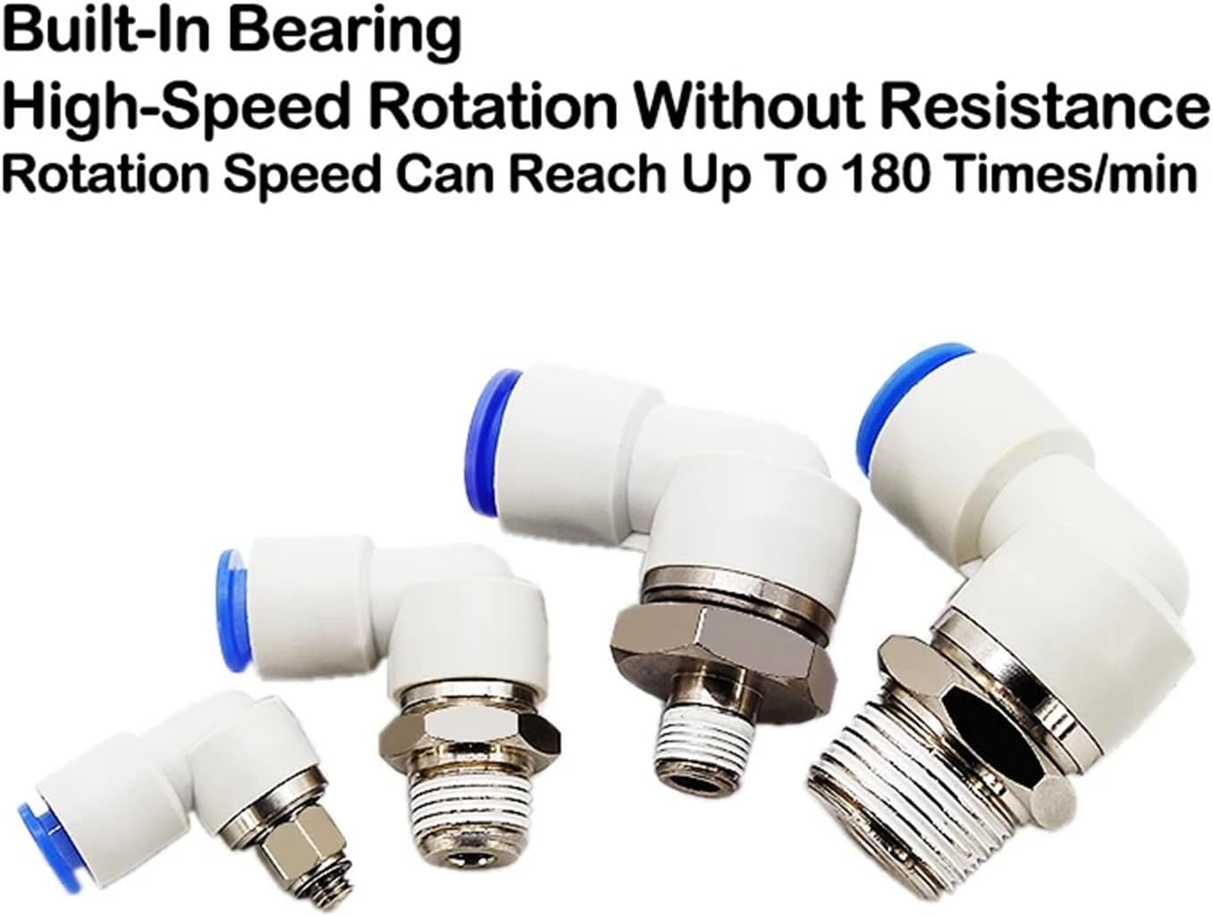 1pcs KSH KSL High-Speed Rotating Pneumatic Fitting M5 1/8" 1/4" 3/8" 1/2" Universal 360 Degrees 400r/min Quick Air Connector(10-01,KSH)