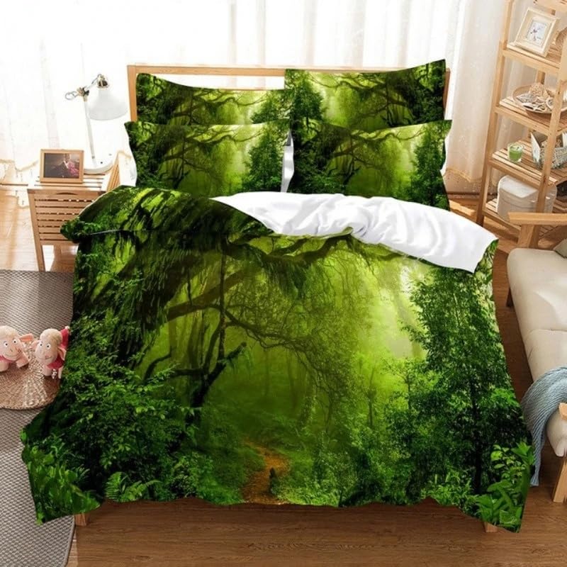 Funda nórdica 155x220cm de selva verde como regalos para cumpleaños infantiles