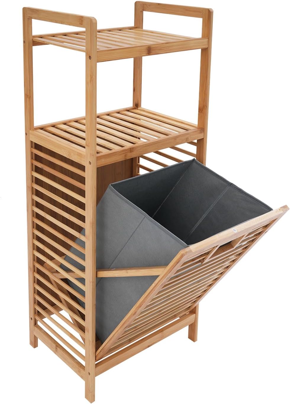 Freestanding Hamper Laundry Hamper Cabinet Hidden Laundry Hampers Flip Cabinet with Shelf Tilt out Hampers Basket with Shelf for Bedroom Bathroom