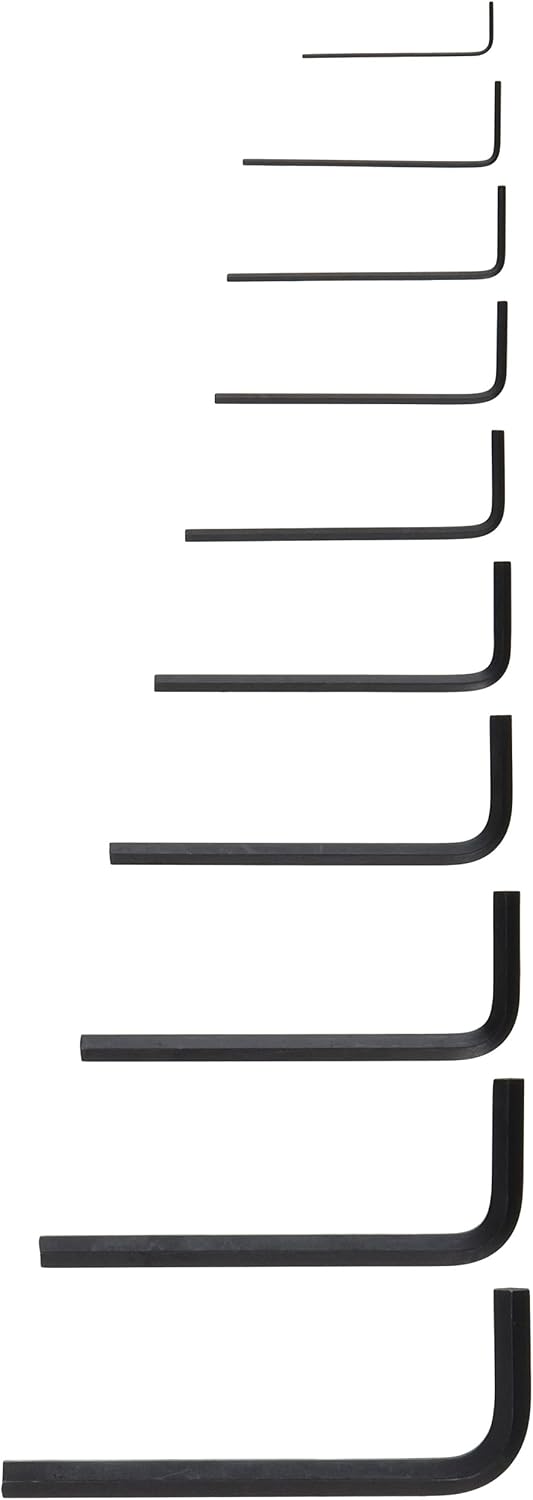 Bondhus 12338 Hex Tip Key L Wrench Set with ProGuard Finish and Short Arm in Pouch of Sizes .035-1/4", 10 Piece