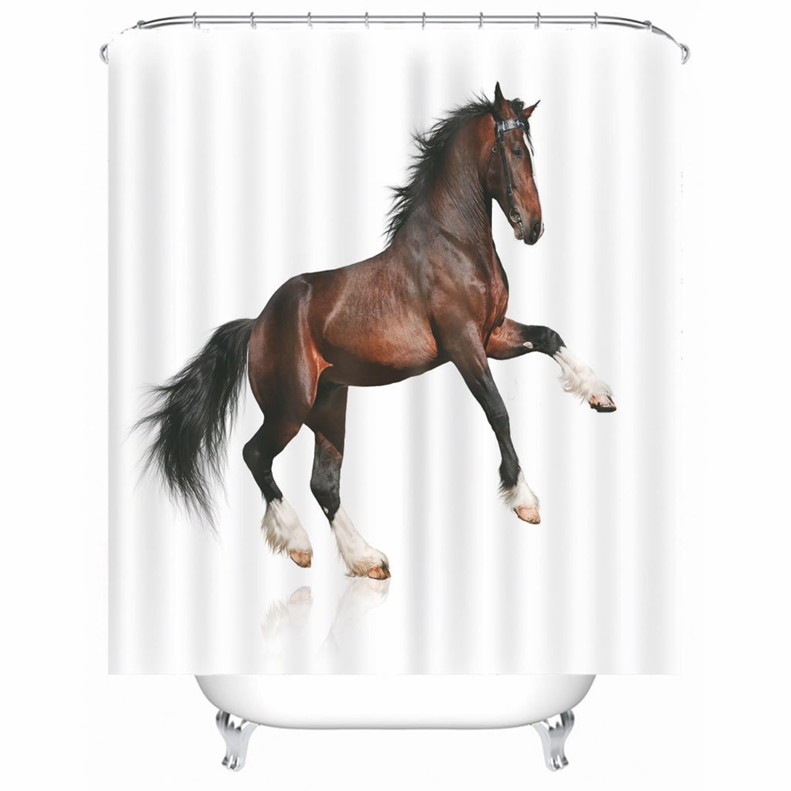 Kit rideau douche sans percage occultant blanc 200x180cm pour petite fenetre et baignoire