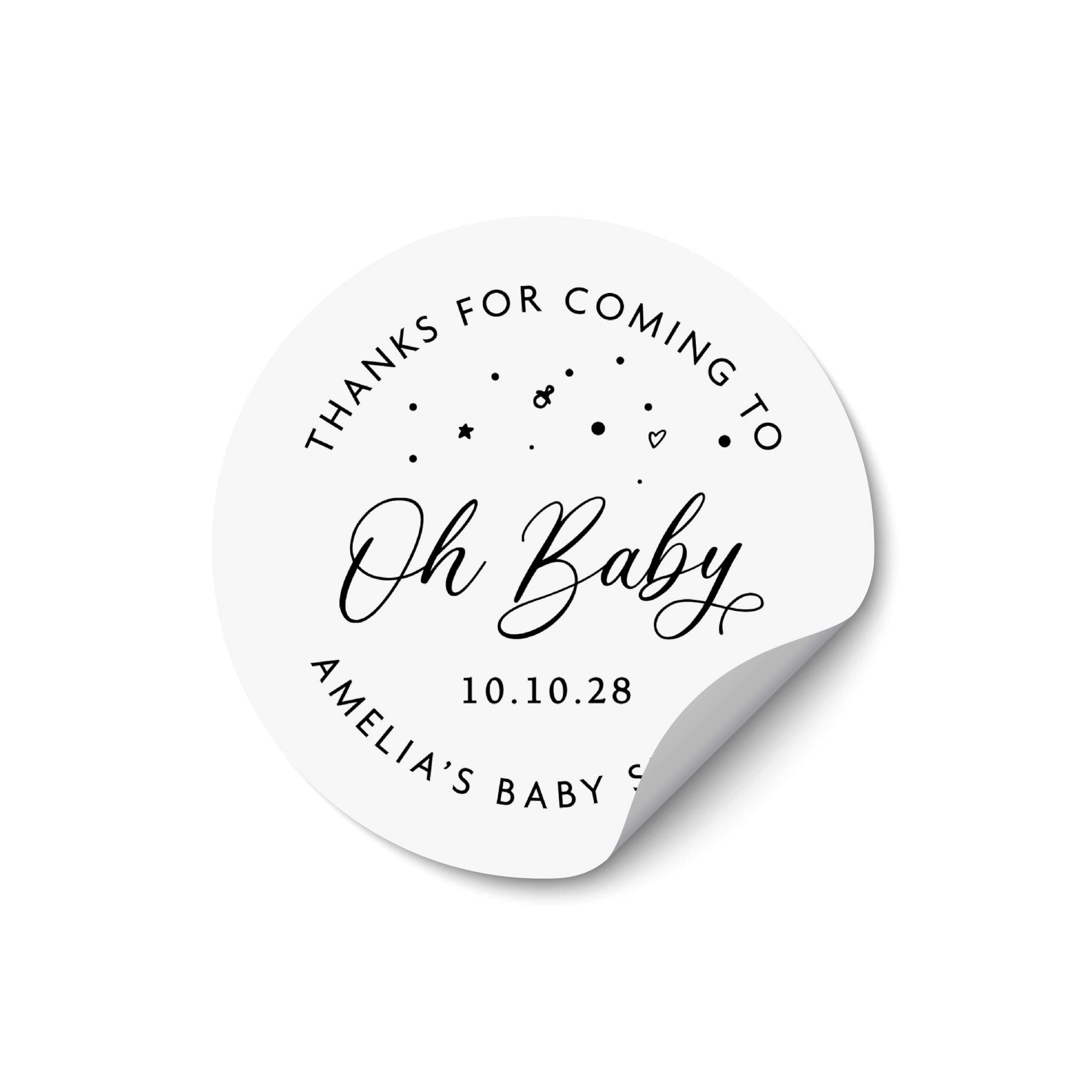 Personalised Baby Shower Favour Stickers, Custom Thank You Labels, Gender Reveal Party Decorations, Newborn Celebration Tags, Baby Shower Seals - BS14