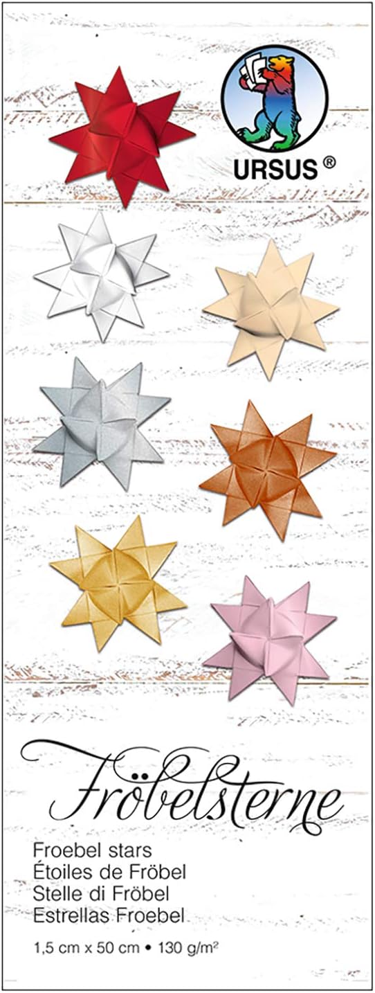 Ursus 3210010 Paper Strips for Froebel Stars Made of Coloured Drawing Paper 130 g/m² 1.5 x 50 cm 80 Strips for Approx. 20 Stars