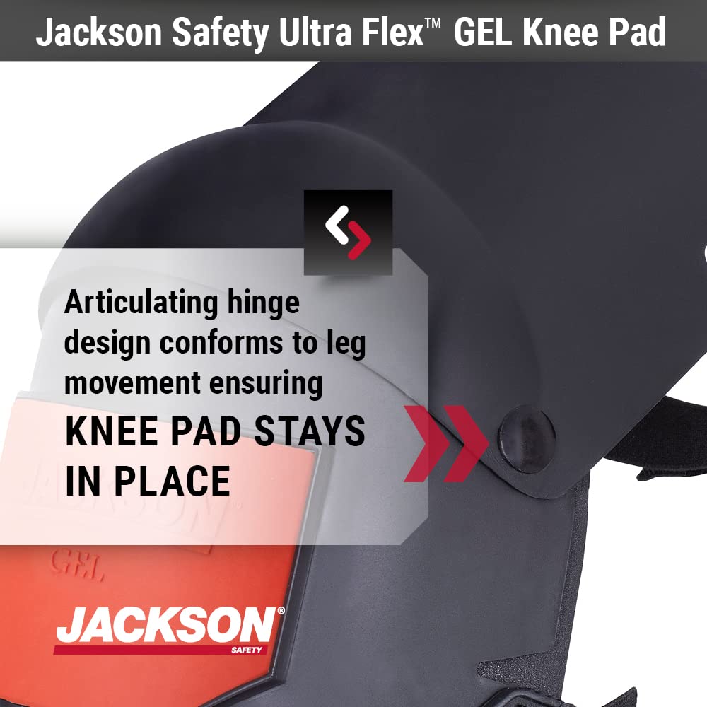 JACKSON SAFETY 95110 Universal, Grey/Orange Ultra-Flex Premium Grade protective durable comfort anti-slip Knee Pads for construction, work, gardening, flooring or DIY, grey