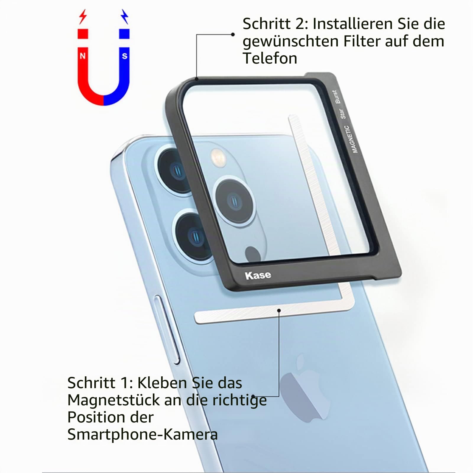 Kase Magnetischer quadratischer ND1000 Handy-Kamera-Objektiv-ND-Filter für