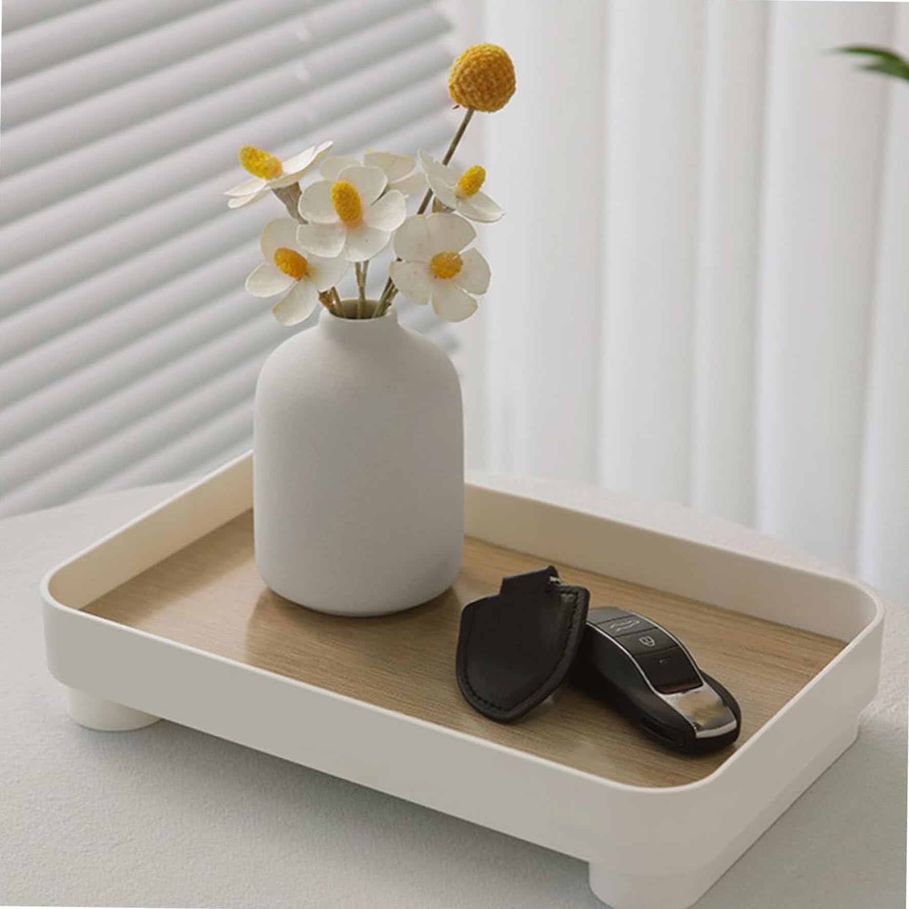 EPEDICHousehold multi-functional storage tray dresser tray bathroom desktop sundries key storage tray decorative tray storage box home decoration ornaments storage (Square pallet)