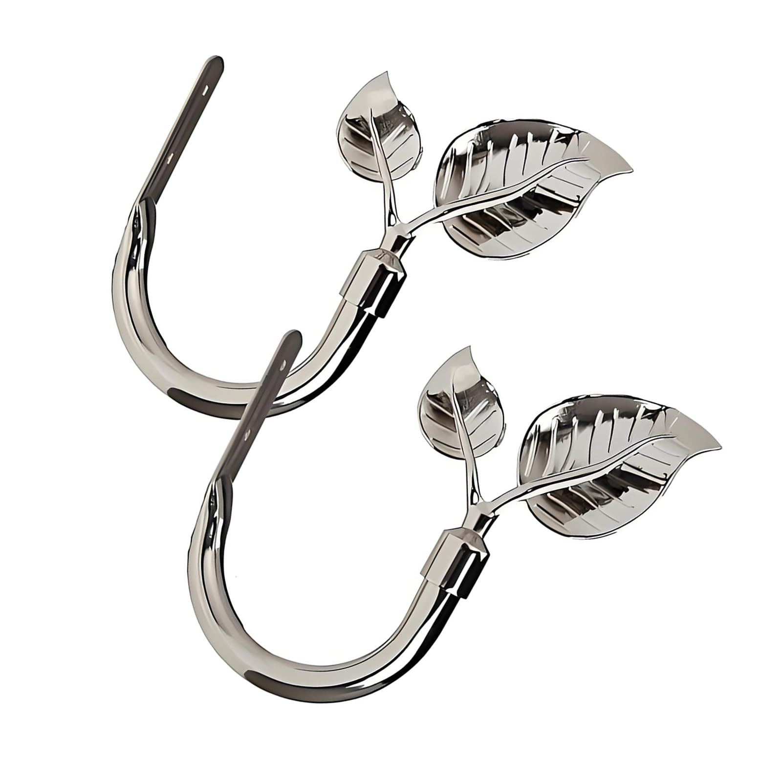 Elnwnnkc Curtain Tiebacks Curtain Holdbacks Leaves Drapery Hooks Wall Mount Curtains Holder Curtains Pull Backs for Home Decors Holdbacks