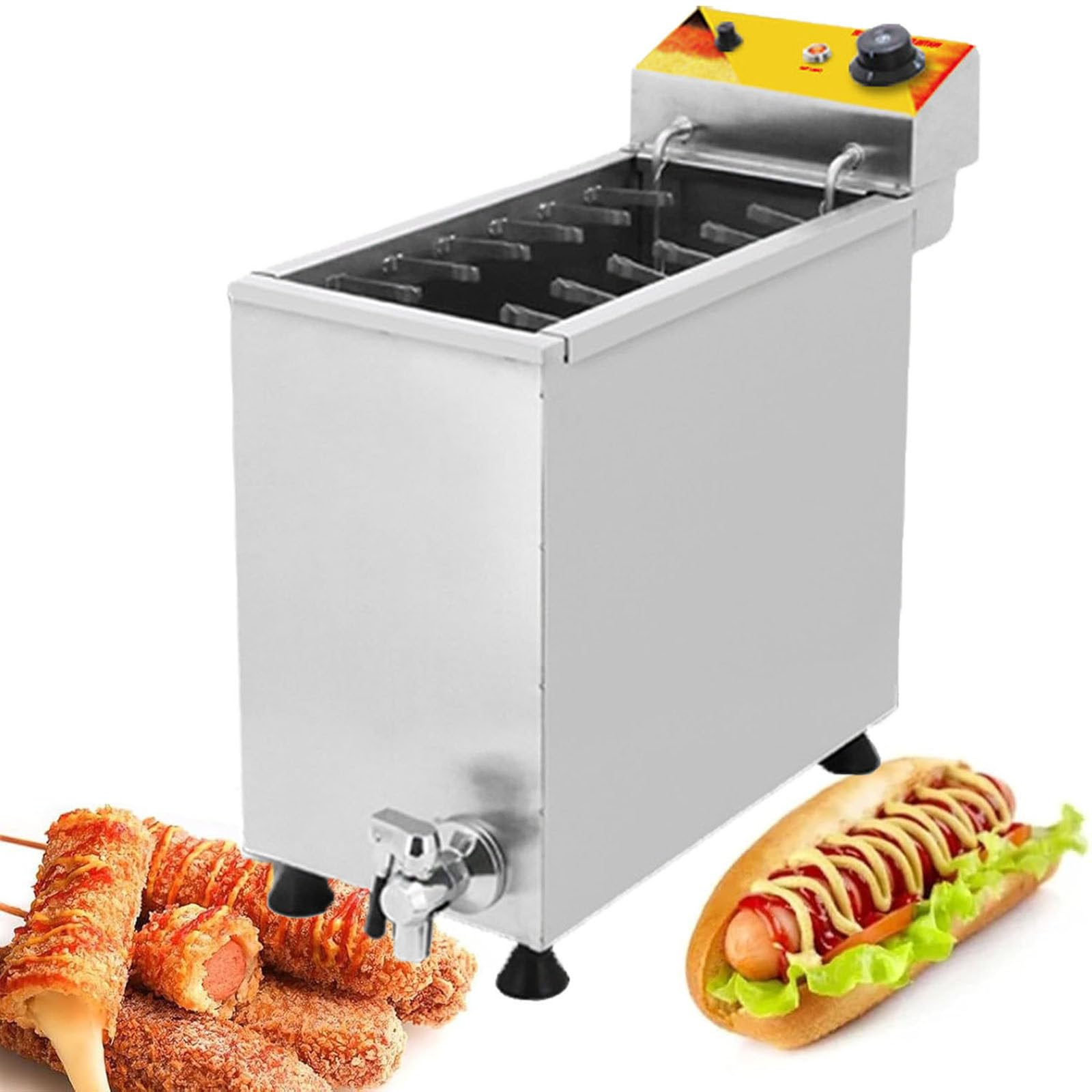 ylpddmm 25L Large Capacity Commercial Automatic Cheese Hot dog Sticks Fryer