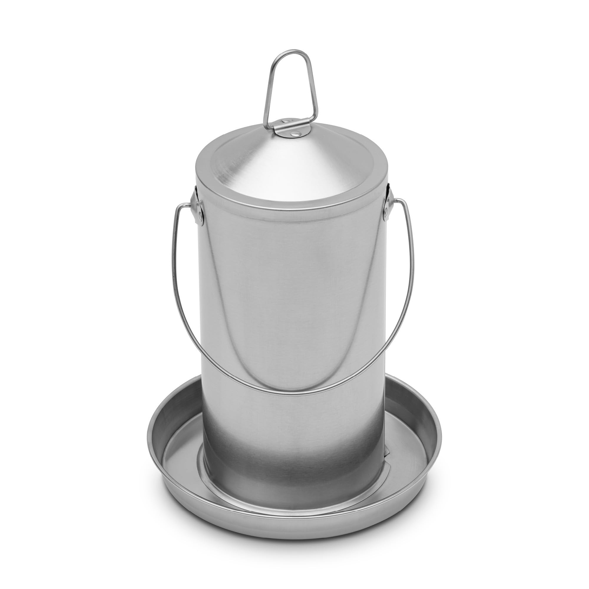 Agrarzone Abbeveratoio pollame 4L acciaio inox - Robusto, Antiribaltamento, Facile da pulire - Ideale per galline, Pulcini e volatili
