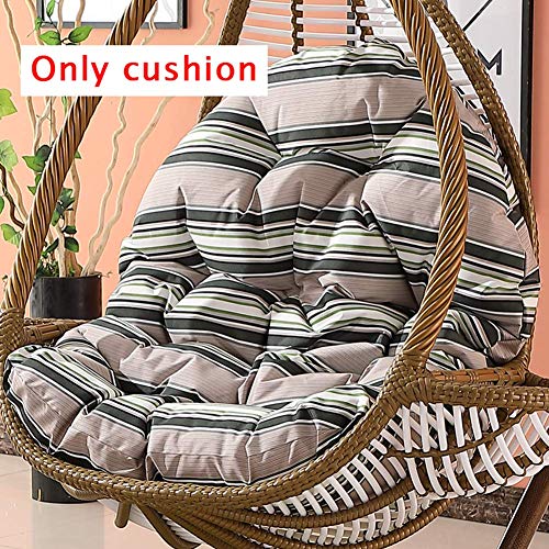 YXZN Hanging Egg Hammock Chairs Cushions without Stand Waterproof Round Swing Seat Cushion Detachable Washable (Only Cushion)