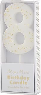 Meri Meri White Number 8 Candle
