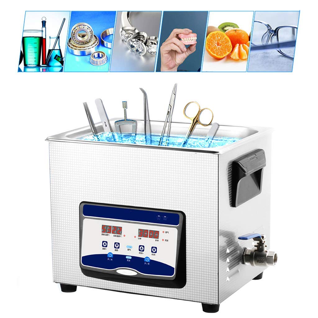 10L Industry Commercial Ultrasonic Cleaner LCD Intelligent Digital Control, Lab Small Stainless Steel Ultrasonic Cleaning Machine for Jewellery Cleaning Care