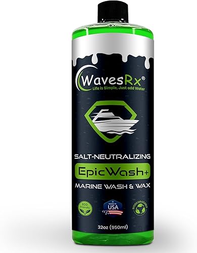 WAVESRX Jabón neutralizante de sal y lavado de moto acuática con protección de superficie SiO2 (EpicWash +), limpiador de grado marino elimina sal y