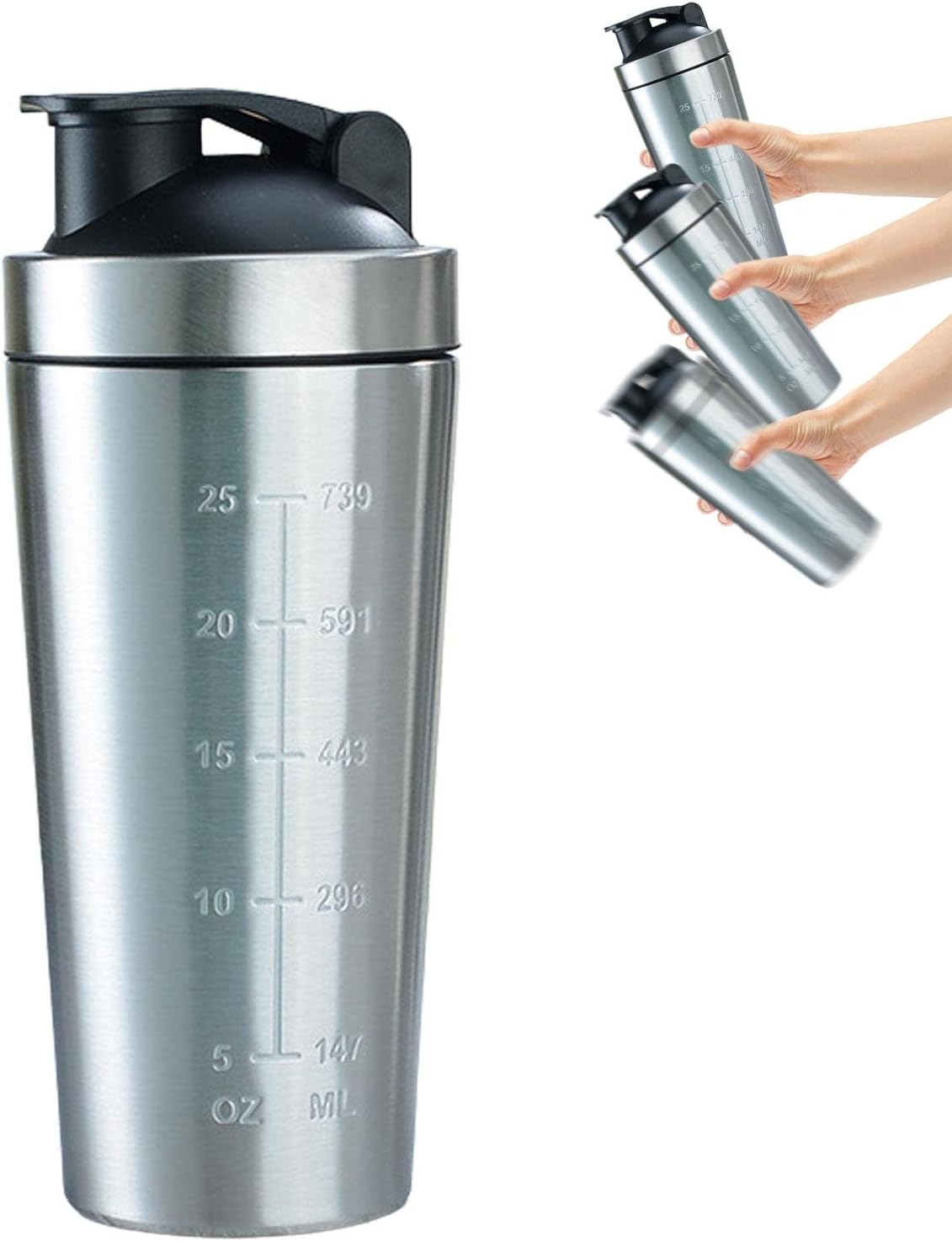 750ml Cocktail Shaker,Shaker Cup Stainless Steel Water