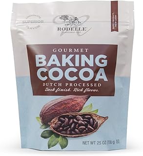 Rodelle Dutch Processed Gourmet Baking Cocoa Powder, 25 Oz, Resealable Bag, Rich Flavor, Dark Finish