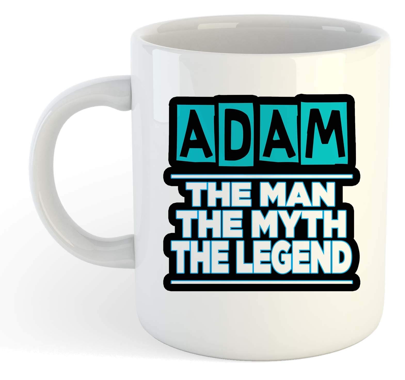 grabmybits Adam - The Man, The Myth, The Legend Mug - Name Personalised Funky Gift