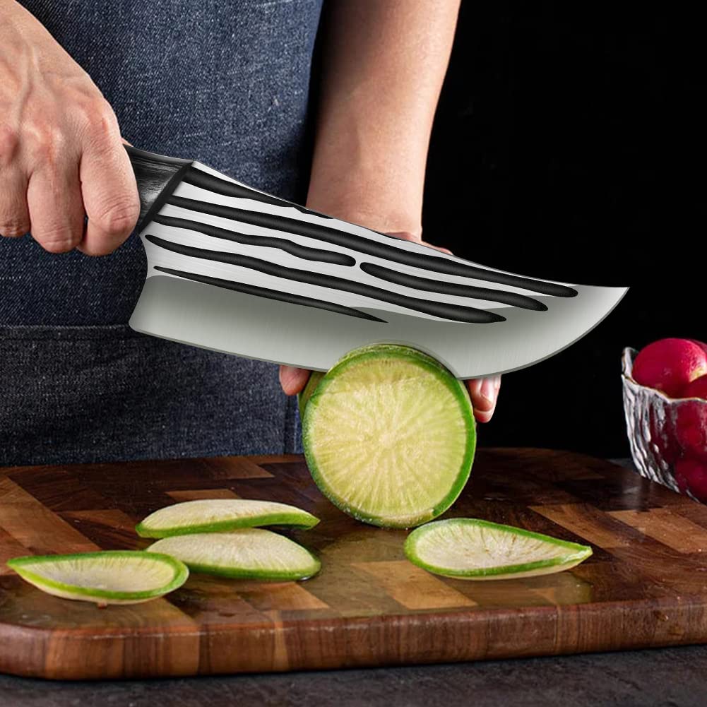 Home Safety Coltello da Macellaio, Coltello da Cucina Professionale 17cm per Disossare Forgiato a Mano per Carne Verdure Coltello per Grigliare all'aperto con Manico Ergonomico in Legno