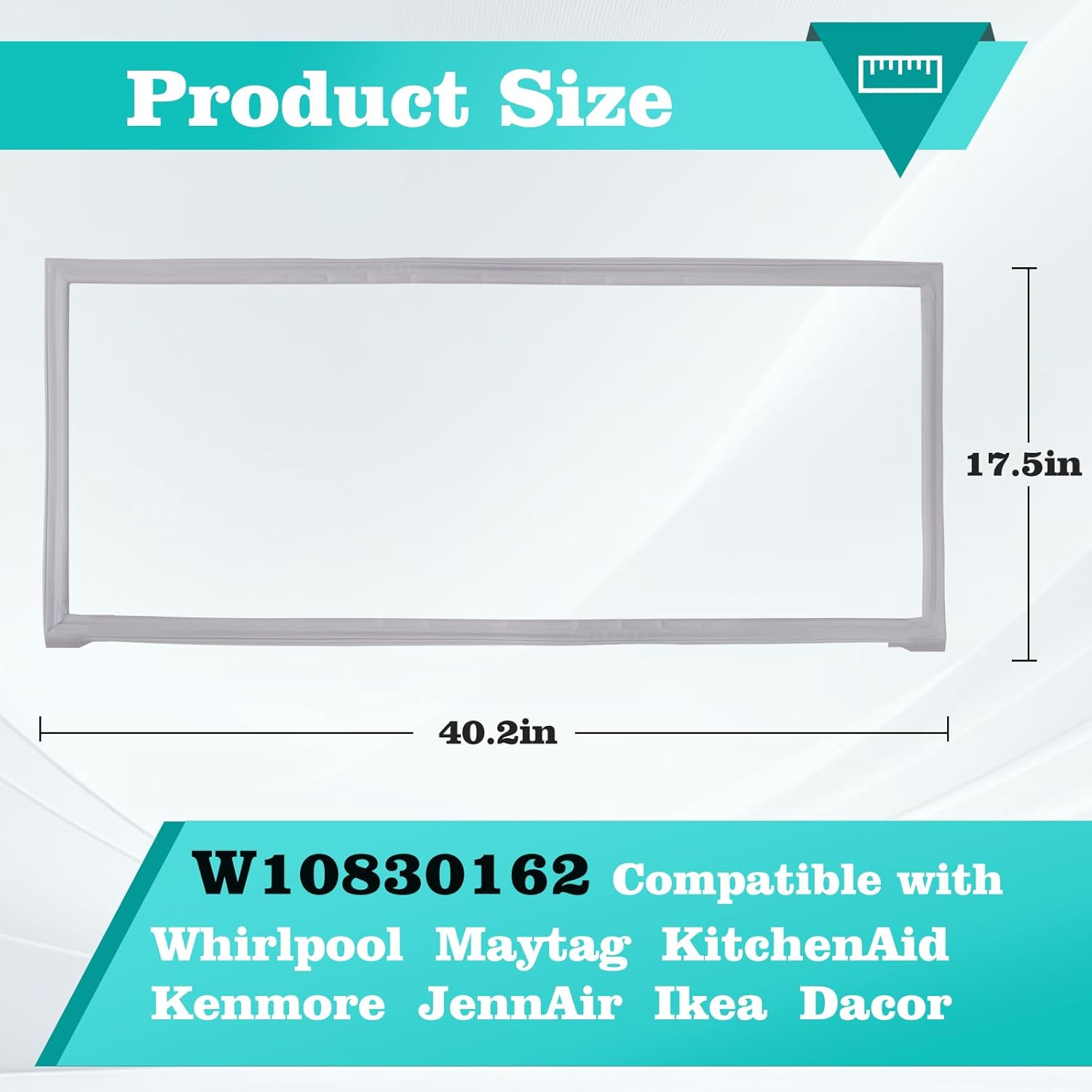 Upgraded W10830162 Refrigerator French Door Gasket Compatible with Whirlpool Maytag KitchenAid Kenmore, Replacement Part W12723206AP W10179332 W10179332N W10199876 W10443225 W10571956 etc.
