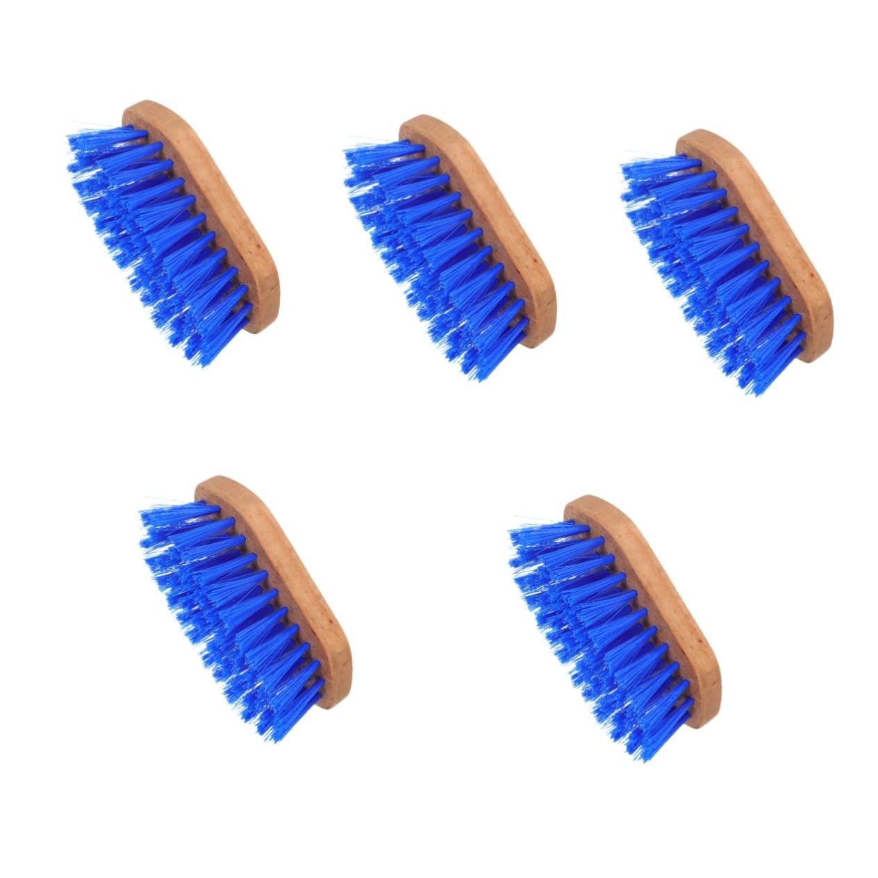 BESPORTBLE 5 Piezas cepillo de caballo cerda cepillo de aseo para caballos raspador de sudor para ganado depilación mascota cepillo de pelo práctico cepillo para caballos de madera Blue