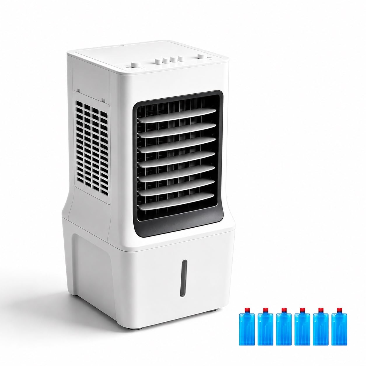 Condizionatore Portatile, Raffrescatore Evaporativo Silenzioso con 3 Velocità, Ventilatore di Raffreddamento Oscillante a 60° con Maniglia per Casa e Ufficio